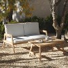 LuxenHome Outdoor Acacia Wood Coffee Table and Loveseat with Cushions - 2 of 4