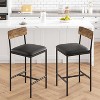 Bar Stools Set of 2, Upholstered Counter Height Bar Stools with Backrest and Footrest, Kitchen Barstools for Island, Counter Bar, Easy Assembly - 4 of 4