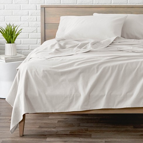 White Cotton Flannel Split-king Sheet Set By Bare Home : Target