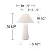 Possini Euro Design Cayon 30 1/2" Tall Large Modern Coastal End Table Lamp White Single Pleated Shade Living Room Bedroom Bedside Nightstand House - 4 of 4