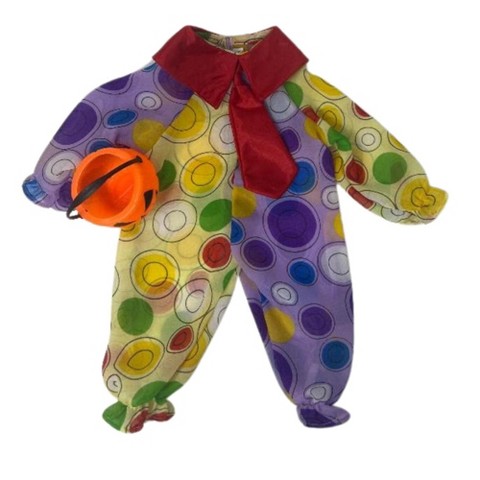 Doll Clothes Superstore 18 Inch Doll Clown Costume with Pumpkin Bucket – Halloween Costume for Boy & Girl Dolls