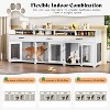 AMEERLIFE 95" Large Dog Crate Furniture with Storage Drawers, 3-Room Wooden Kennel for Medium & Large Dogs, TV Stand with Removable Divider - 3 of 4