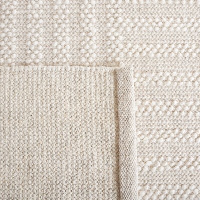 Ivory Flat Woven Handmade Wool Area Rug, 8' x 10'