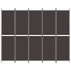 vidaXL 5-Panel Room Divider Brown 98.4"x78.7" Fabric - 3 of 4
