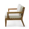 GDFStudio Camak Outdoor Acacia Wood Loveseat and Coffee Table Set,  Teak\Beige - 4 of 4