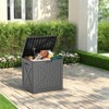 Naysaye Deck Boxes, 32 Gal Outdoor Storage Deck Box, Small Patio Storage Bin for Garden Tools, Black, 22.09"*17.09"*20.87" - 2 of 4