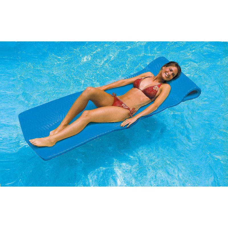 Swimline 74" Sofskin Floating Foam 1-Person Swimming Pool Mattress - Blue, 2 of 4