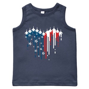The Juniper Shop Patriotic Plane Heart Toddler Tank - 1 of 4