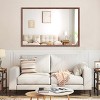 Oversized Modern Rectangle Bathroom Mirror with walnut Frame Decorative Large Wall Mirrors, Wall Mounted mirror w/ Aluminum Frame - 4 of 4