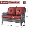 Gymojoy Outdoor PE Wicker Sofa Loveseat Sofa with Soft Cushion - 2 of 4