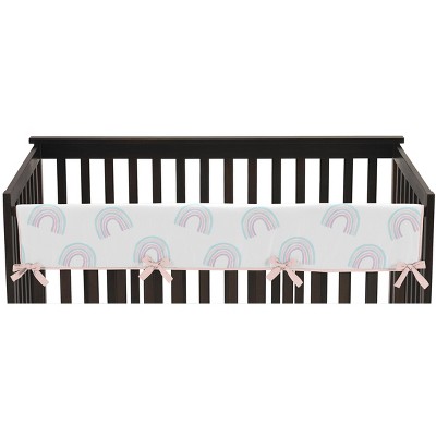 Image of Sweet Jojo Designs Girl Single Long Front Rail Guard Cover Rainbow Blue, Purple and Pink