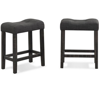 NicBex Dining Chairs Set of 2 Upholstered Chair Backless Saddle Seat Counter Stools, Fabric Accent for Kitchen, Bedroom