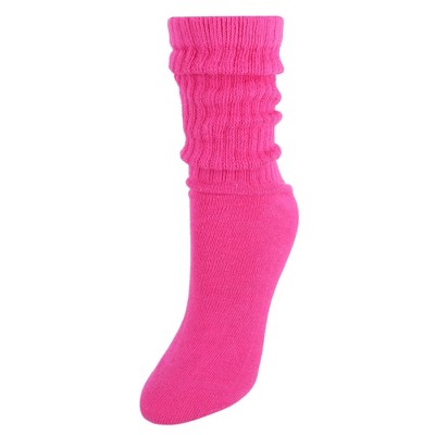 Ctm Women's Super Soft Slouch Socks (1 Pair), Hot Pink : Target