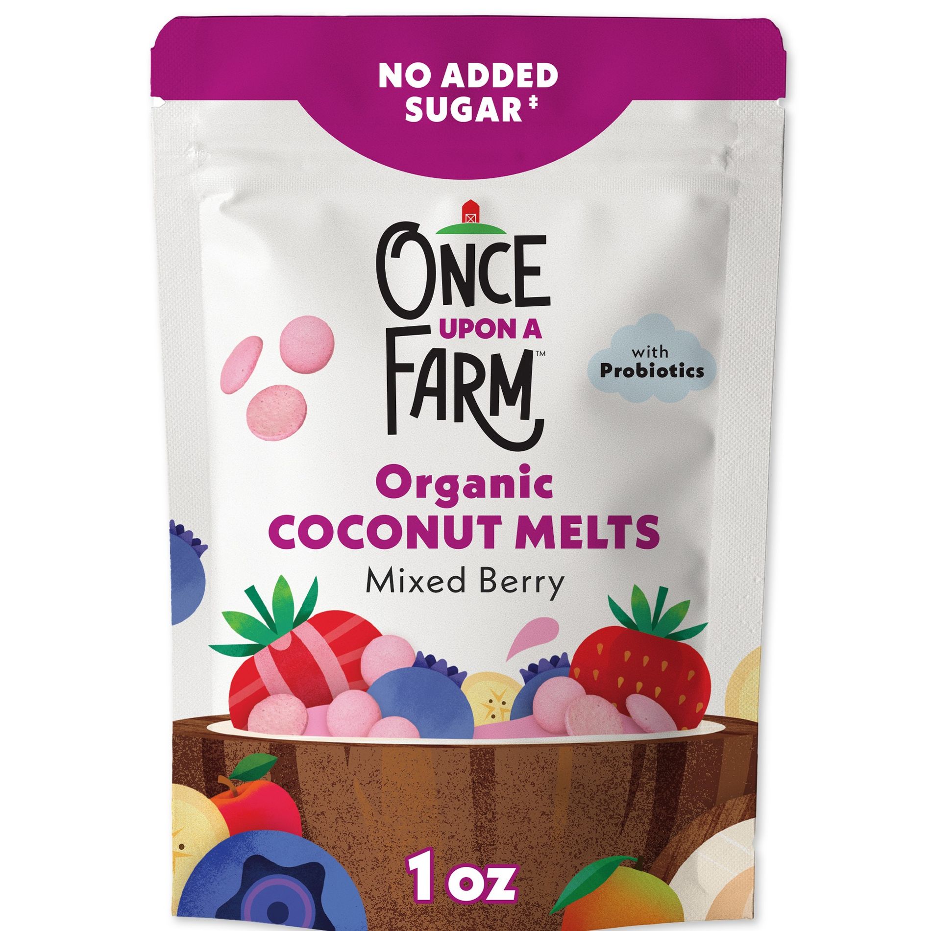 Once Upon a Farm Organic Dairy-Free Coconut Melts Mixed Berry Baby Food - 1oz