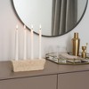 Live Edge Travertine Candle Holder - Simple 4-Taper Stone Candle Holder for Dining Table Centerpieces, Entryway, or Livng Room Decor - 3.25", Tan - 2 of 4