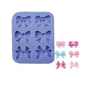 O'Creme Bows Silicone Fondant  Mold - 3" x 4" - 6 cavities -Blue - 1 of 1