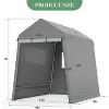 Carport Portable Storage Shed Outdoor Tarp Sheds with Roll-Up Door, Bike Shed Storage Tent for Motorcycle, ATV, Garden Tools - 2 of 4