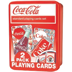 MasterPieces Family Games - Coca-Cola 2-pack Playing Cards In Collectable Tin - Officially Licensed Playing Card Deck for Adults, Kids, and Family