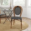 Merrick Lane Sacha Set of Two Stacking Thonet Bistro Style Chair with Arms, PE Rattan Seat, and Bamboo Metal Frame for Indoor/Outdoor Use - 2 of 4