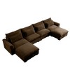 Oversized 157.5" Corduroy Cloud Modular U-Shaped Sectional Sofa with Big Deep Seat and 2 Storage Ottoman, 6-Piece Free combination Sofa - 4 of 4