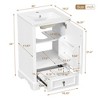 Gulches 20 inch Bathroom Vanity with Ceramic Sink Adjustable U-Shaped Shelf Compartment Drawer Door Storage Rack Modern Space-Saving - 3 of 4