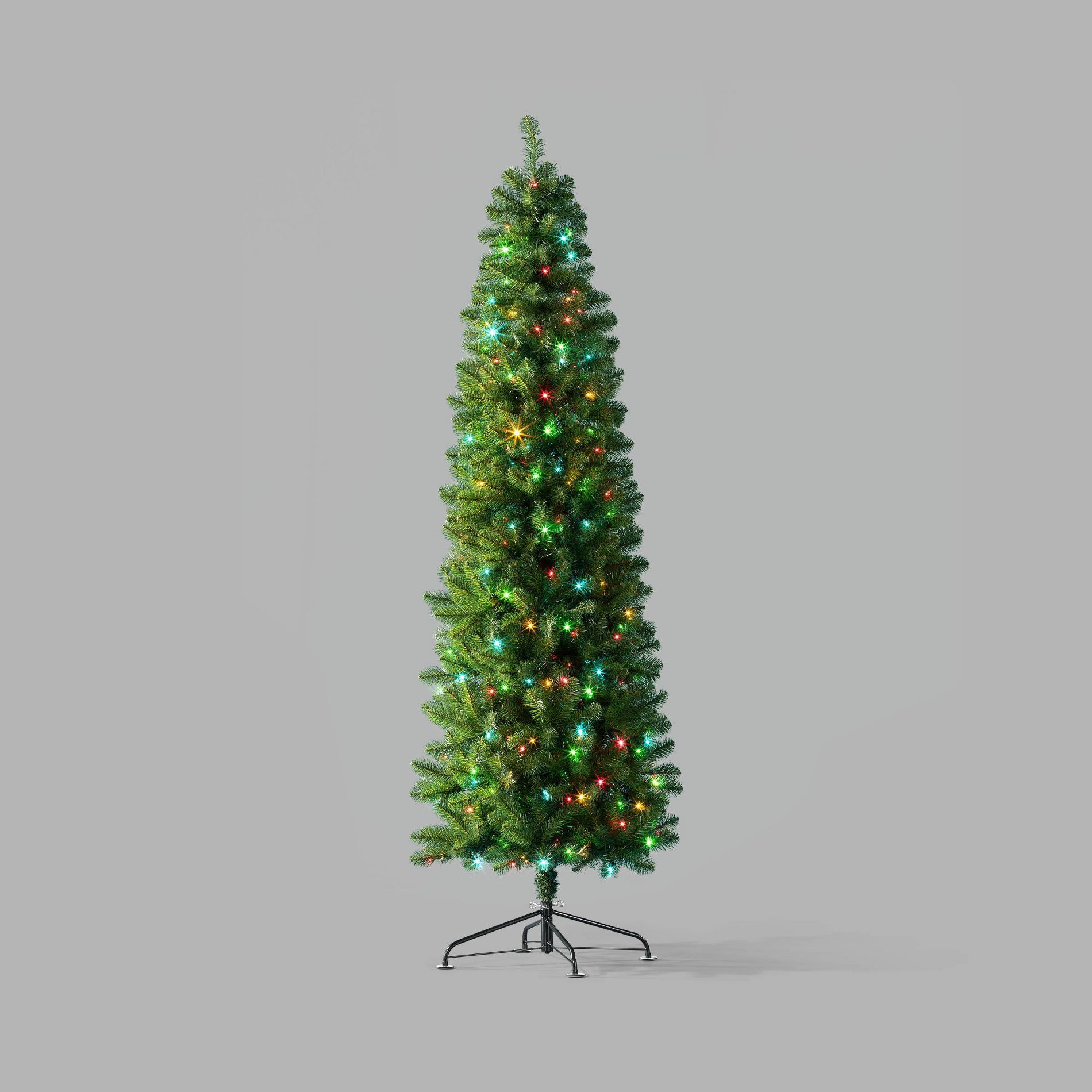 7.5' Alberta Spruce LED Pre-Lit Slim Artificial Christmas Tree Bicolor Lights - Wondershop™