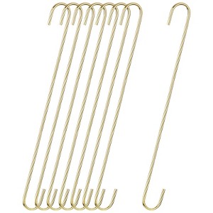 Unique Bargains Steel Extra Long Garden Bathroom Kitchen S Shape Hooks and Hangers 8 Pcs - 1 of 4