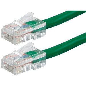 Monoprice Cat6 Ethernet Patch Cable - 15 Feet - Green | Network Internet Cord - RJ45, Stranded, 550Mhz, UTP, Pure Bare Copper Wire, 24AWG - Zeroboot - 1 of 2