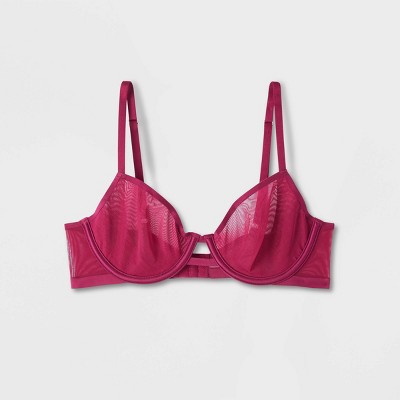 Women's Mesh Unlined Demi Bra Auden™ Pink 32c Target