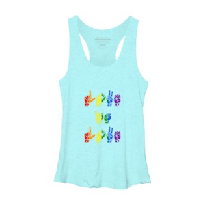 Adult Design By Humans Love Is Love Sign Language Pride By ToruSanogawa Racerback Tank Top - 1 of 2