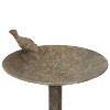 Sunnydaze Ivy and Sage Cast Aluminum Metal Bird Bath - Rustic Patina - 12.25" - 3 of 4