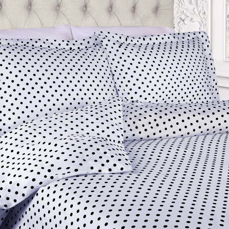 Polka Dot 600 Thread Count Cotton Blend Deep Pocket Bed Sheet Set By Blue Nile Mills, 4 of 6