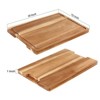Extra Large Acacia Wood Cutting Board, Thick Butcher Block Cutting Board with Deep Juice Groove & Side Handles for Meat Vegetables Fruit - 2 of 4