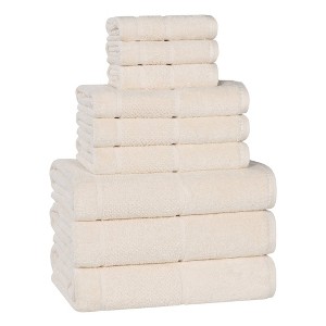Smart Twist Viscose Cotton Blend Medium Weight Solid Thick Border Towel Set by Blue Nile Mills - 1 of 4