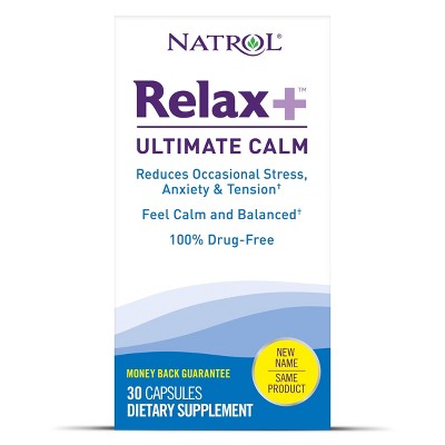 Natrol Relax+ Ultimate Calm Mood & Stress Capsules - 30ct