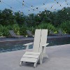 Merrick Lane Adirondack Modern Slatted Back Patio Chair With Accompanying Foot Ottoman - 2 of 4
