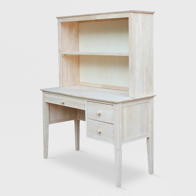 Brooklyn Desk with Hutch Unfinished - International Concepts