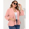 Whizmax Women Plus Size Casual Blazer Open Front Long Sleeve Work Office Cardigan Jackets,pink,4XL - 4 of 4