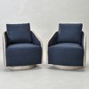 KINWELL 30" Wide Fabric Upholstered Swivel Barrel Accent Armchair,Set of 2 - 3 of 4