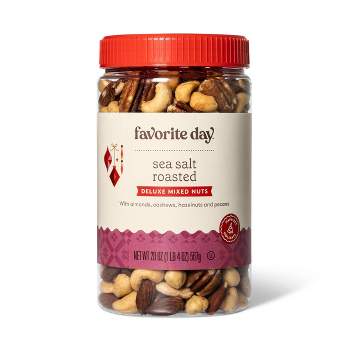 Holiday Sea Salt Roasted Deluxe Mixed Nuts - 20oz - Favorite Day™