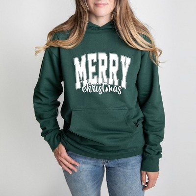 Simply Sage Market Women's Graphic Hoodie Merry Christmas Cursive Bold