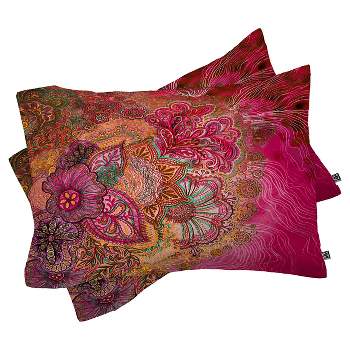 Stephanie Corfee Flourish Berry Lightweight Pillowcase Standard Pink - Deny Designs