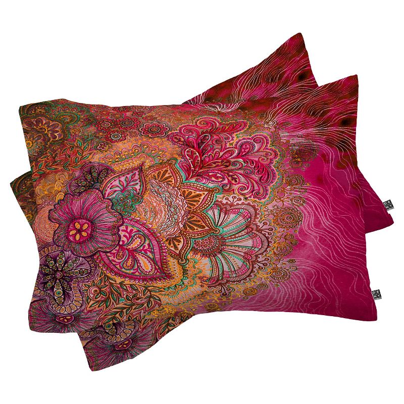 Stephanie Corfee Flourish Berry Lightweight Pillowcase Standard Pink - Deny Designs, 1 of 5