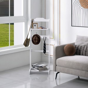Accent Portable Garment Rack,Clothes Valet Stand with Storage Organizer,White Finish - 1 of 4