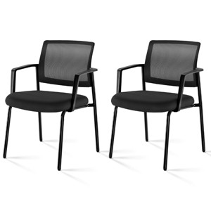 Mesh Breathable Backrest Desk Stacking Chairs,Upholstery Fabric And Sturdy Metal And Stack Easily Stacking Chairs With Arm-Cuddlewood - 1 of 4