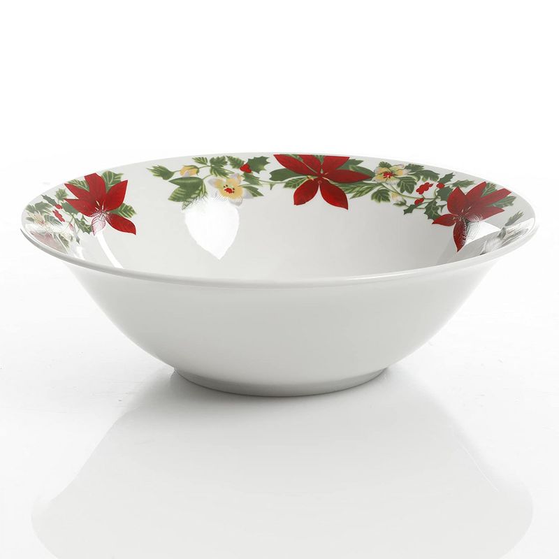 Gibson Home Perfect for Holidays Poinsettia 7 Piece Porcelain Serving Set in Red, 4 of 8