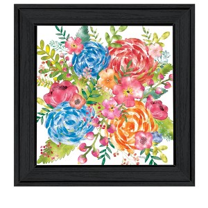 HomeRoots Spring Floral Black Framed Print Wall Art - 1 of 4