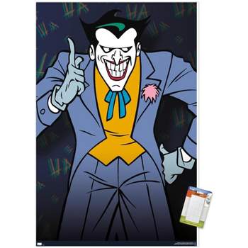Trends International DC Comics - The Joker - Batman: The Animated Series Framed Wall Poster Prints Mahogany Framed Version 14.725 x 22.375