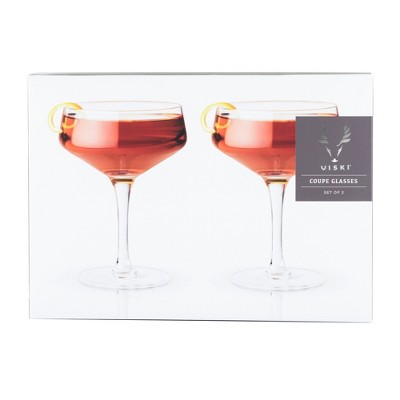 Viski Angled Crystal Coupe Cocktail Glasses Set of 2