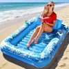 Jasonwell 4-in-1 Inflatable Pool Lounger, 70"x46", Sunbathing Bed Raft for Adults with Pillow, Blue, Large Size Float - 2 of 4
